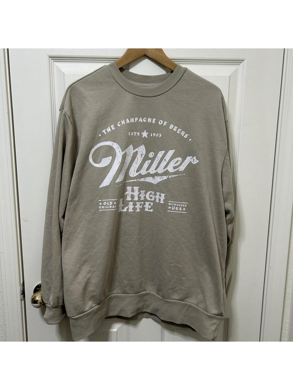 Miller High Life Crewneck Sweatshirt Beer Logo Size L